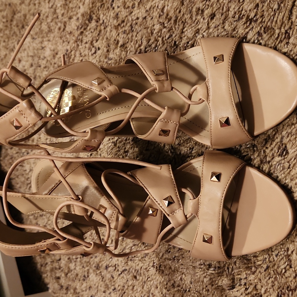 Vince Camuto Strappy Studded Block Heels